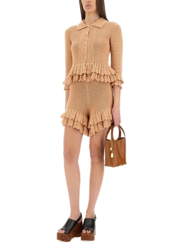 CHLOE' CROCHET KNIT MINI SHORTS