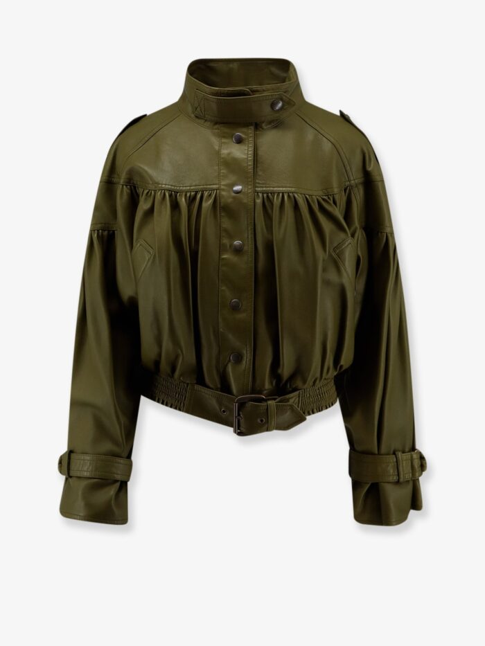 CHLOE' Crop Fit Leather Jacket