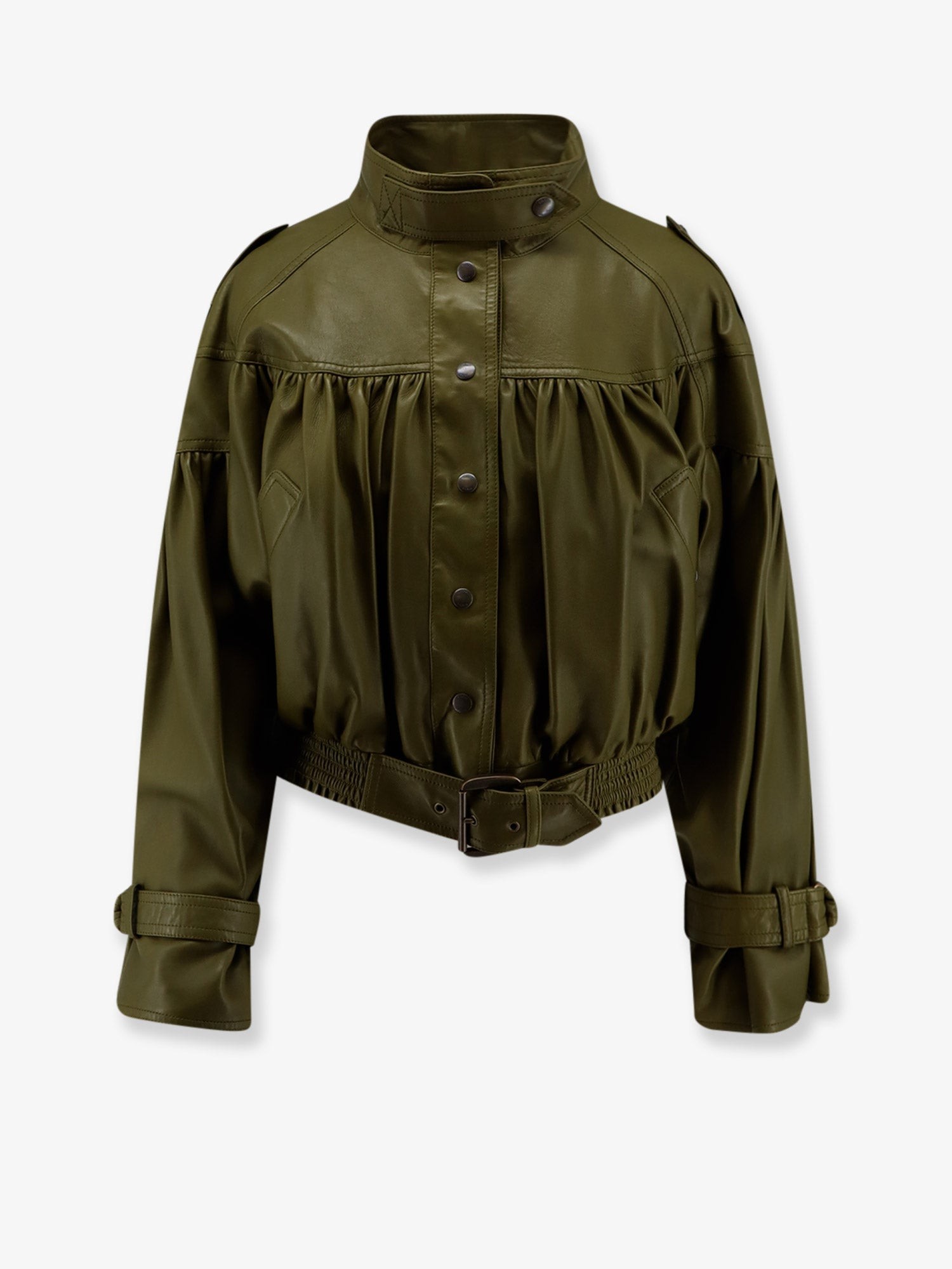 CHLOE' Crop Fit Leather Jacket