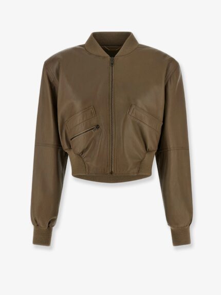 CHLOE' Crop Fit Leather Jacket