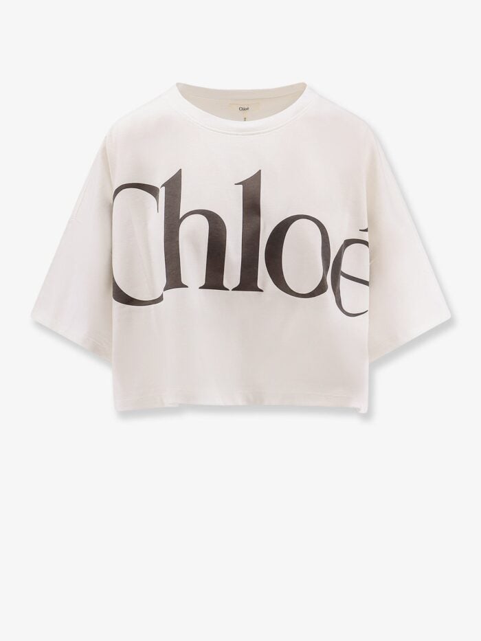 CHLOE' Cropped Cotton T-shirt