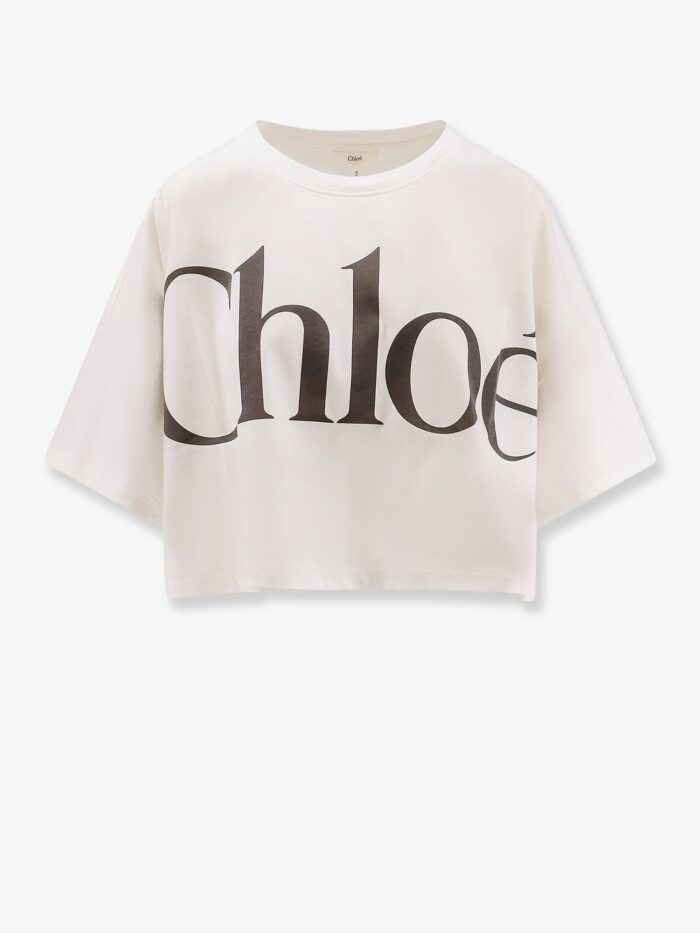 CHLOE' Cropped Cotton T-shirt