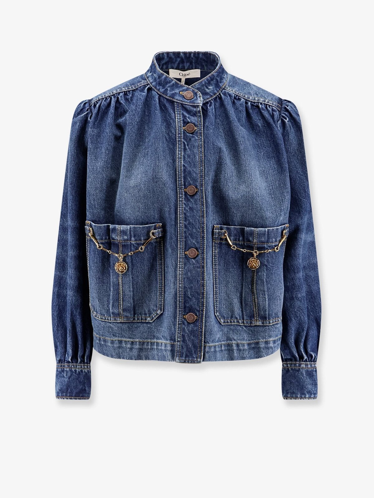 CHLOE' Denim Jacket With Metal Details