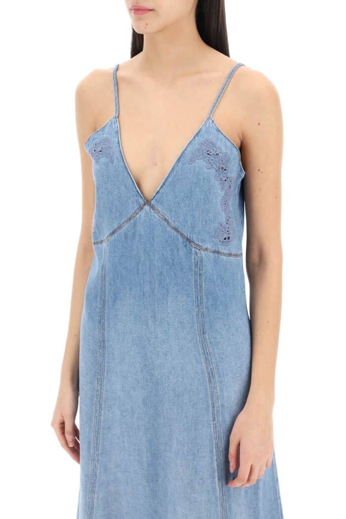 CHLOE' Denim Maxi Dress For Women