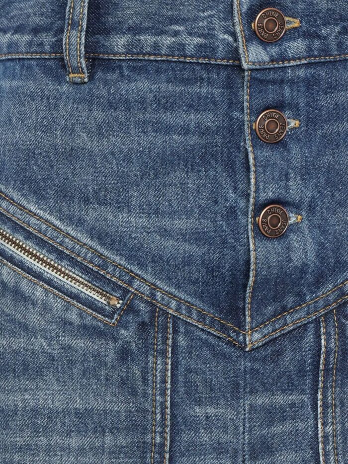 CHLOE' Denim Midi Skirt