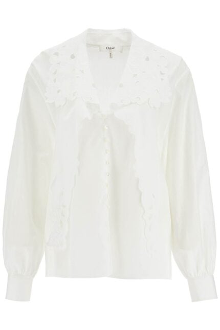 CHLOE' Embroidered Blouse With Bow