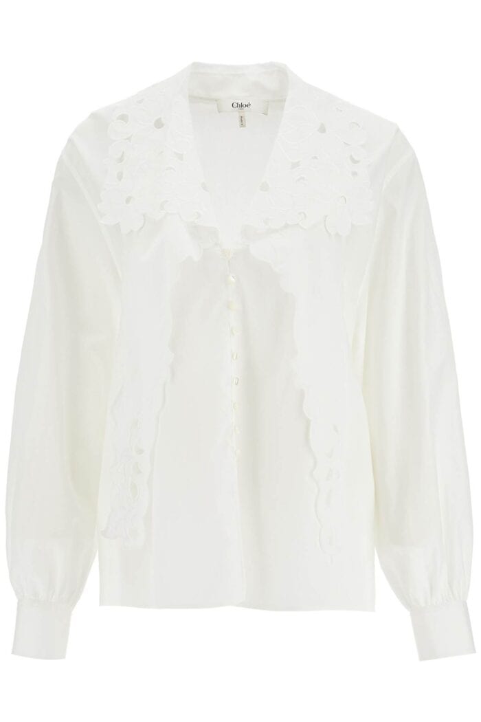 CHLOE' Embroidered Blouse With Bow