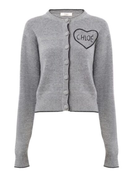 CHLOÉ FITTED CARDIGAN WITH LOGO