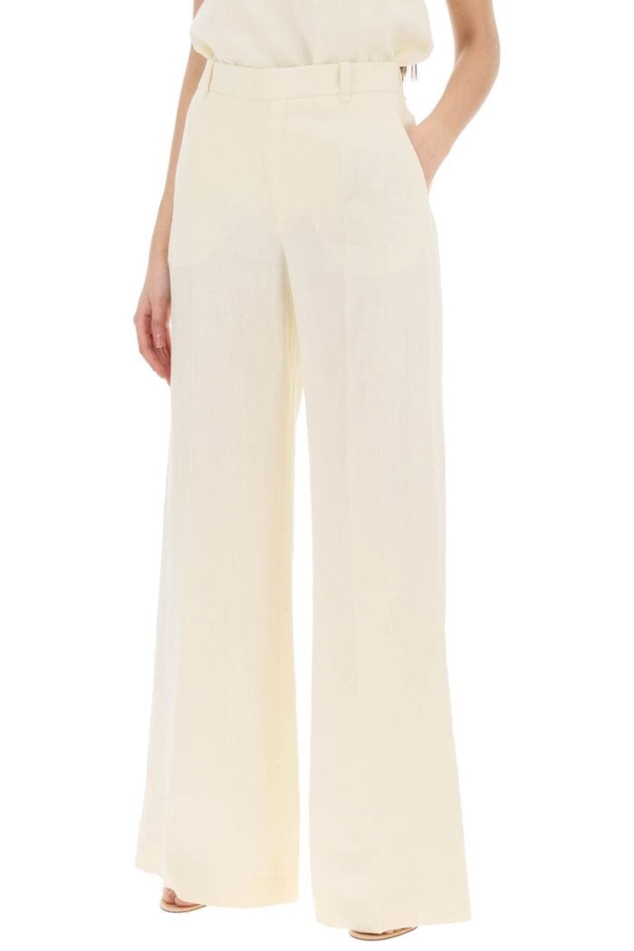 CHLOE' Flared Linen Pants For Women