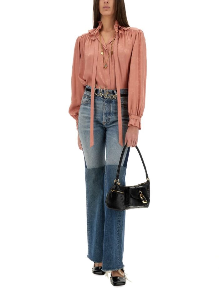 CHLOE' FLUID SILK JACQUARD BLOUSE
