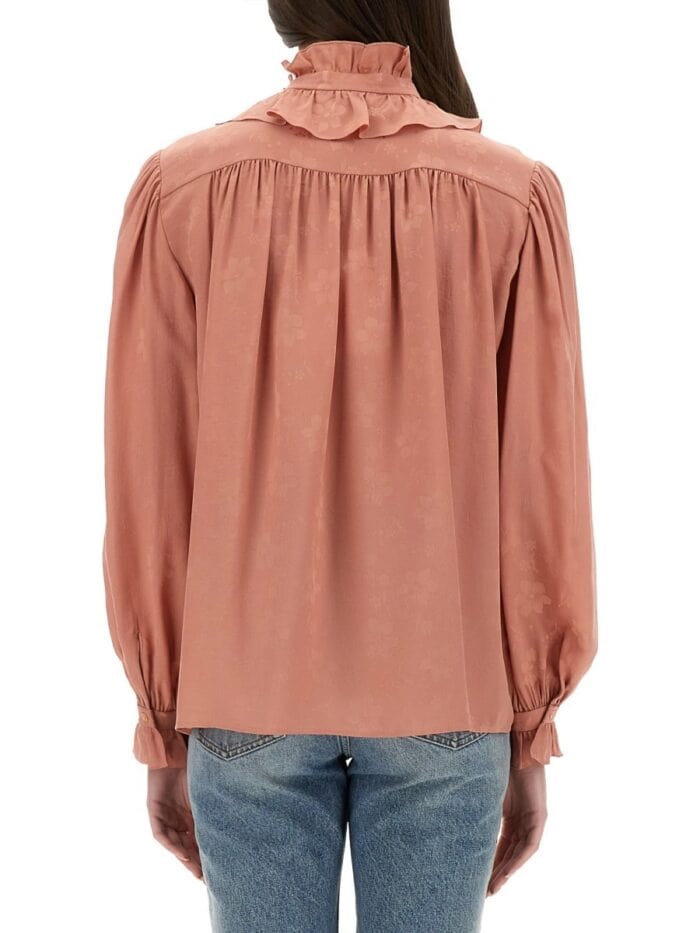 CHLOE' FLUID SILK JACQUARD BLOUSE