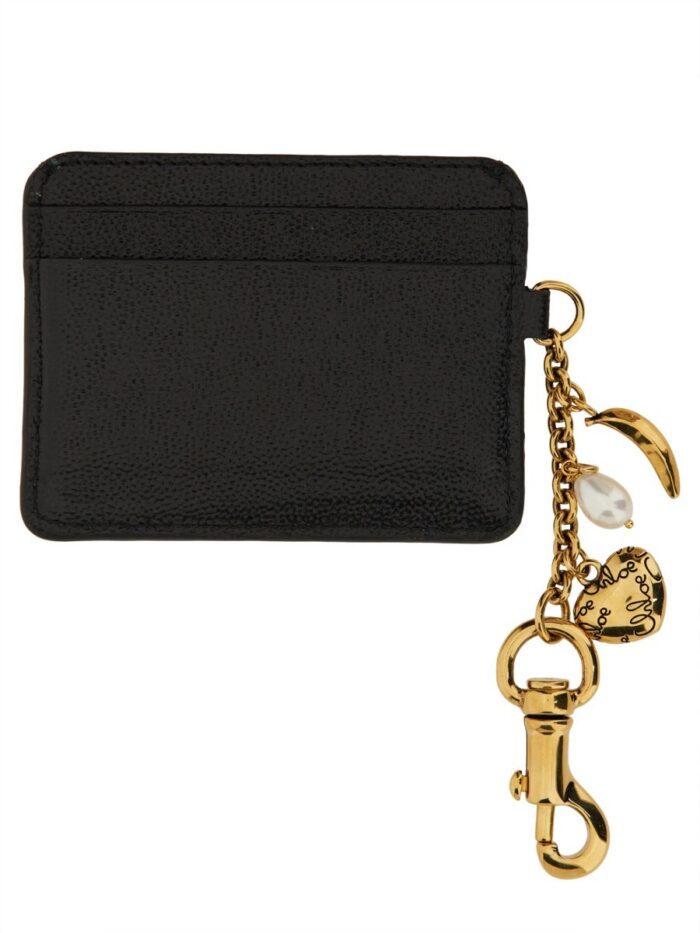 CHLOÉ GARNET LEATHER "CHARMS" CARD HOLDER