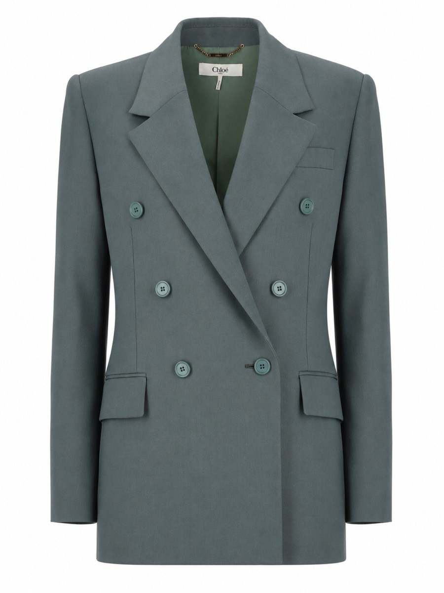 CHLOÉ GIACCA SARTORIALE DOPPIOPETTO IN GABARDINE