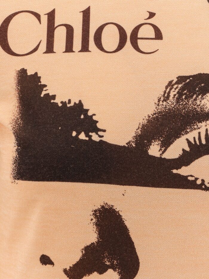 CHLOE' Jersey T-shirt With A Large Portrait Print And Chloé Logo