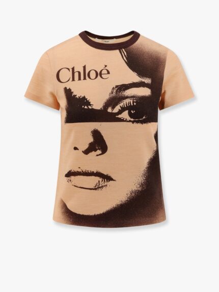 CHLOE' Jersey T-shirt With A Large Portrait Print And Chloé Logo
