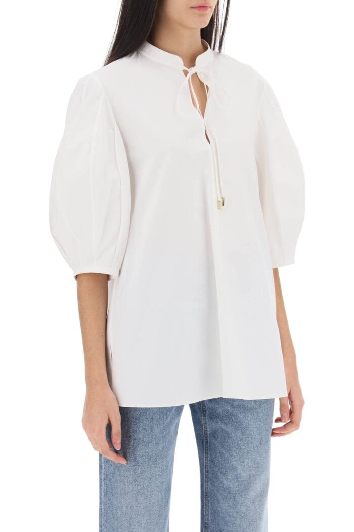 CHLOE' Lantern Sleeve Tunic Shirt