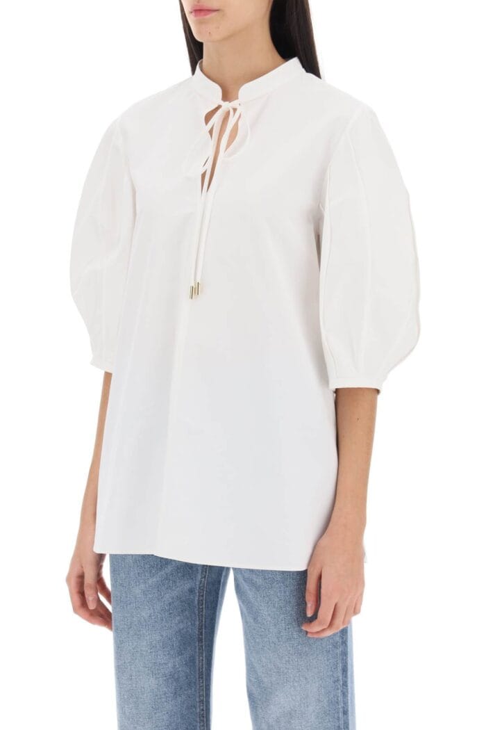 CHLOE' Lantern Sleeve Tunic Shirt