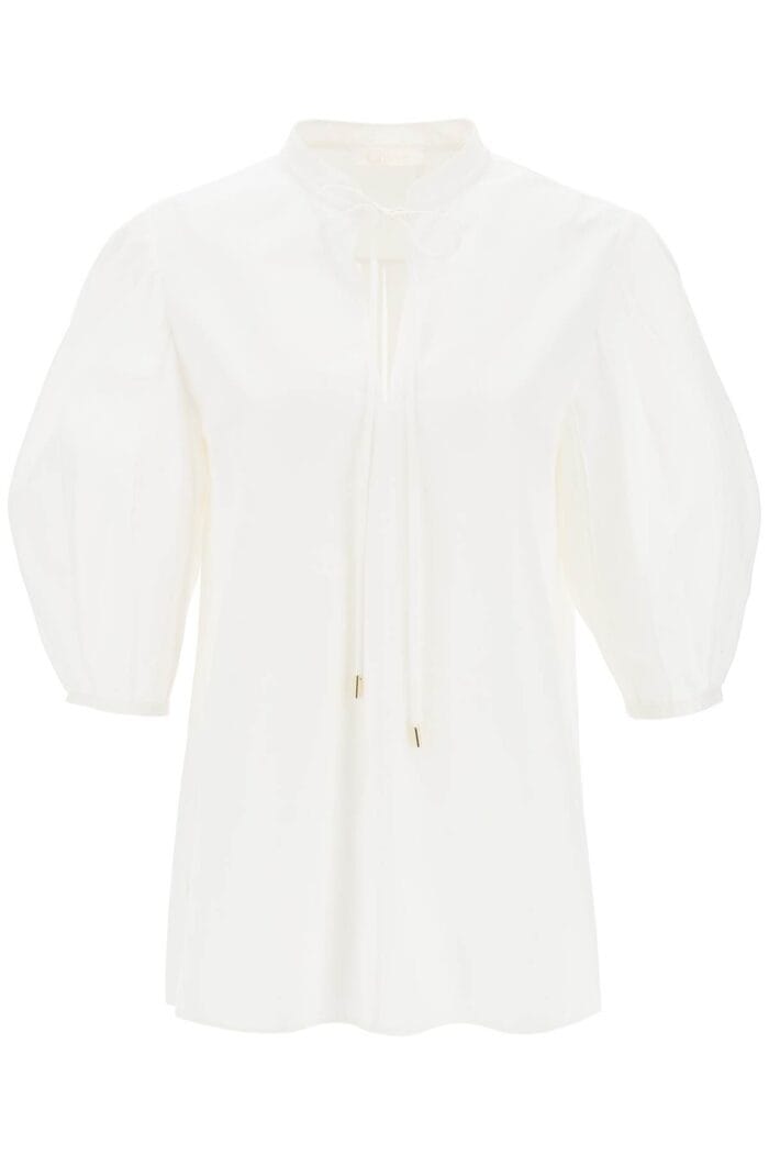 CHLOE' Lantern Sleeve Tunic Shirt