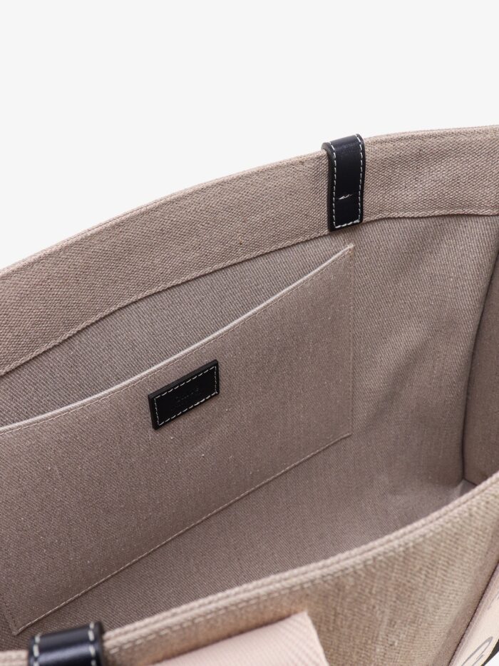 CHLOE' Linen Shoulder Bag With Logo Print. This Bag Is Made With Lower Environmental Impact Material