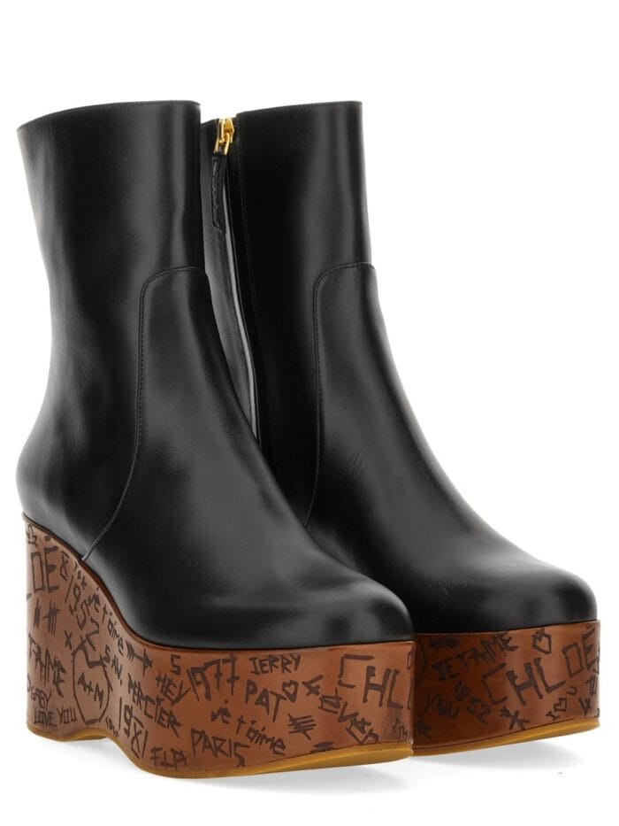 CHLOÉ "MAXIME" WEDGE ANKLE BOOT