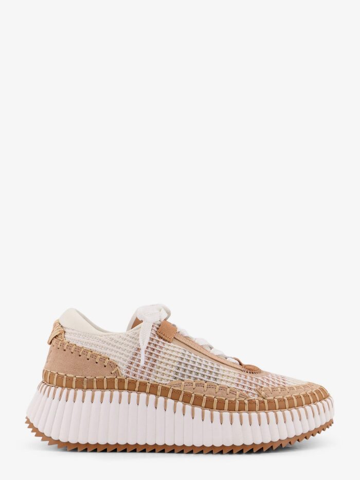 chloe' mesh nama low top sneakers with suede inserts CHLOE' Mesh Nama Low-top Sneakers With Suede Inserts