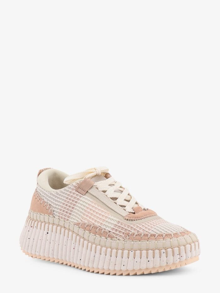 CHLOE' Nama Low-top Mesh Sneakers With Suede Inserts