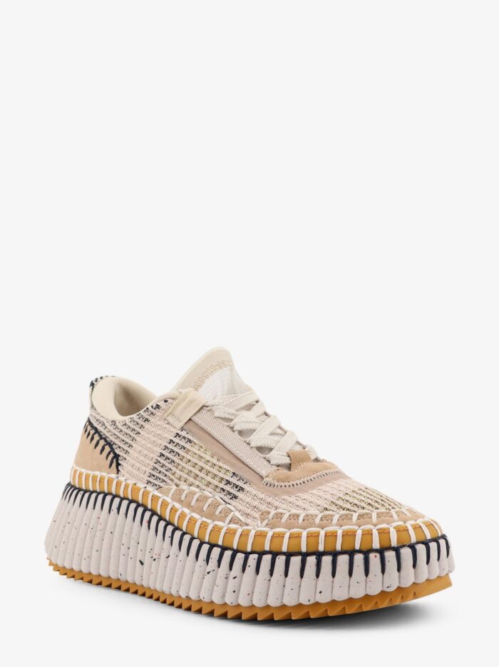 CHLOE' Nama Low-top Mesh Sneakers With Suede Inserts