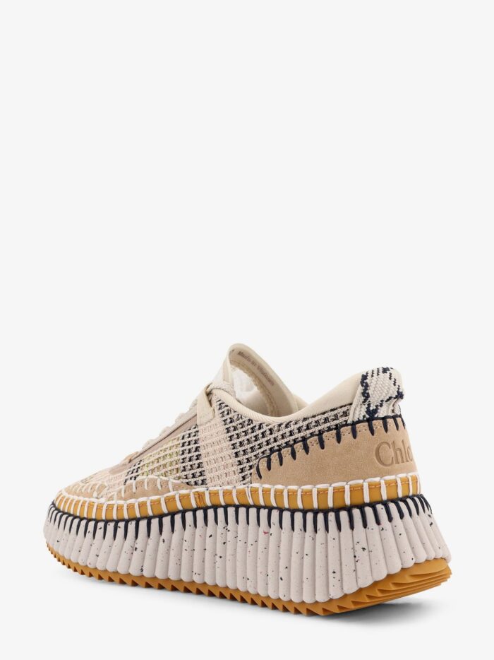 CHLOE' Nama Low-top Mesh Sneakers With Suede Inserts