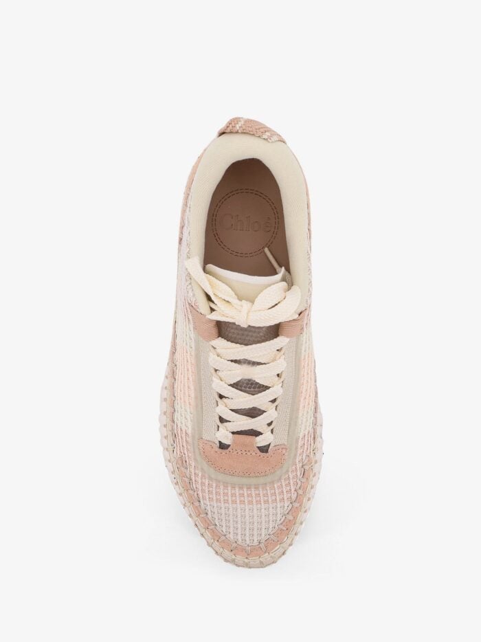 CHLOE' Nama Low-top Mesh Sneakers With Suede Inserts