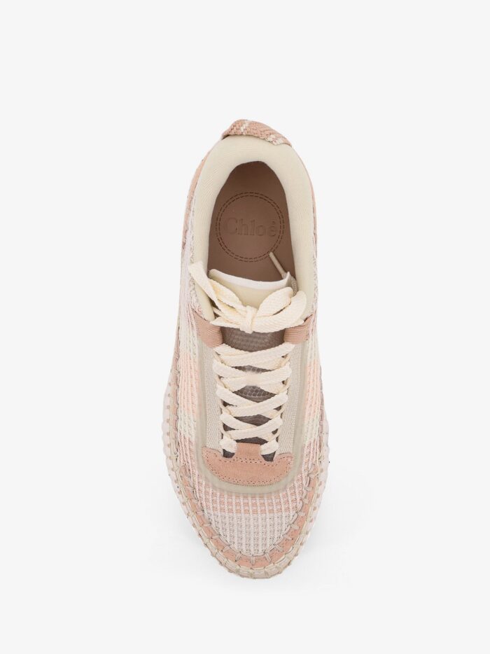 CHLOE' Nama Low-top Mesh Sneakers With Suede Inserts