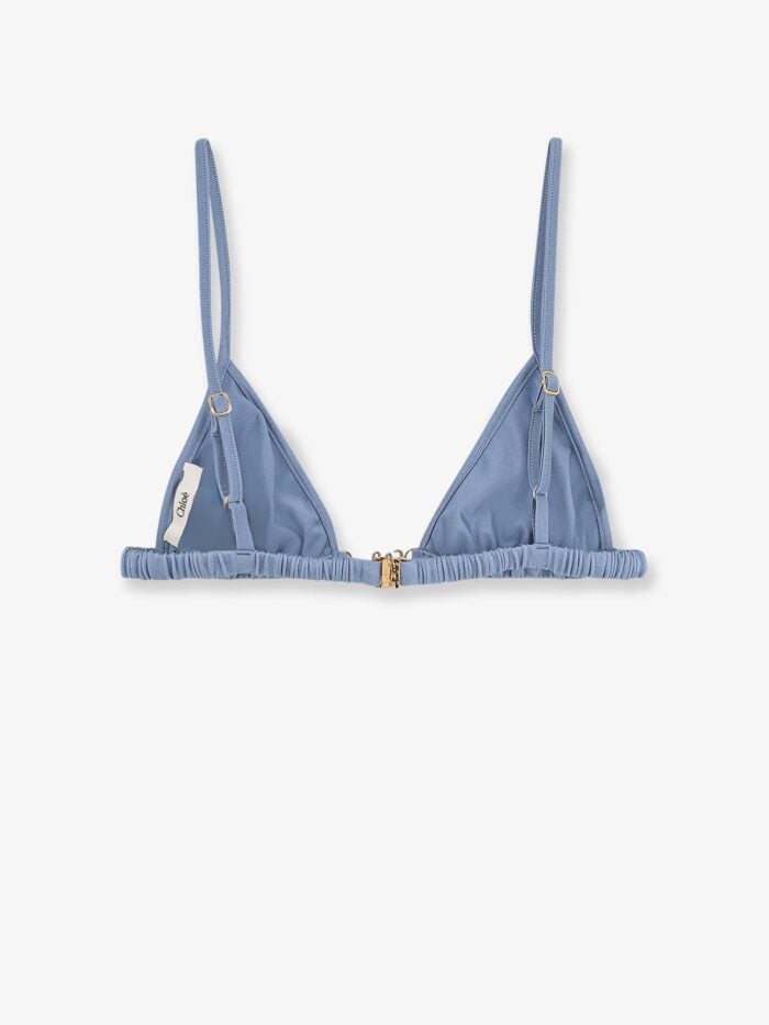 CHLOE' Nylon Bikini Top With Logo