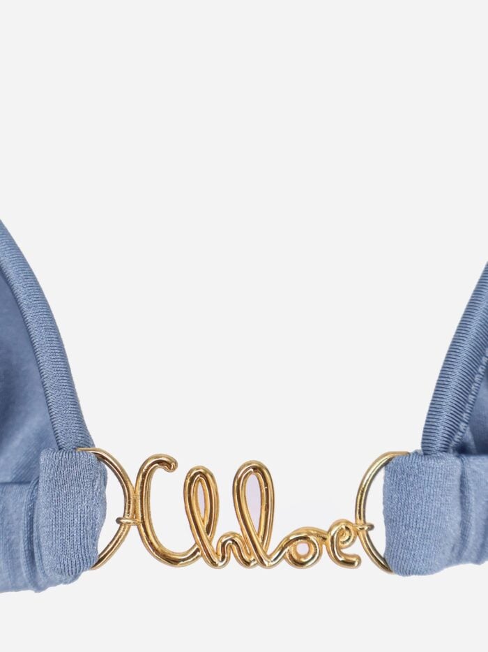 CHLOE' Nylon Bikini Top With Logo