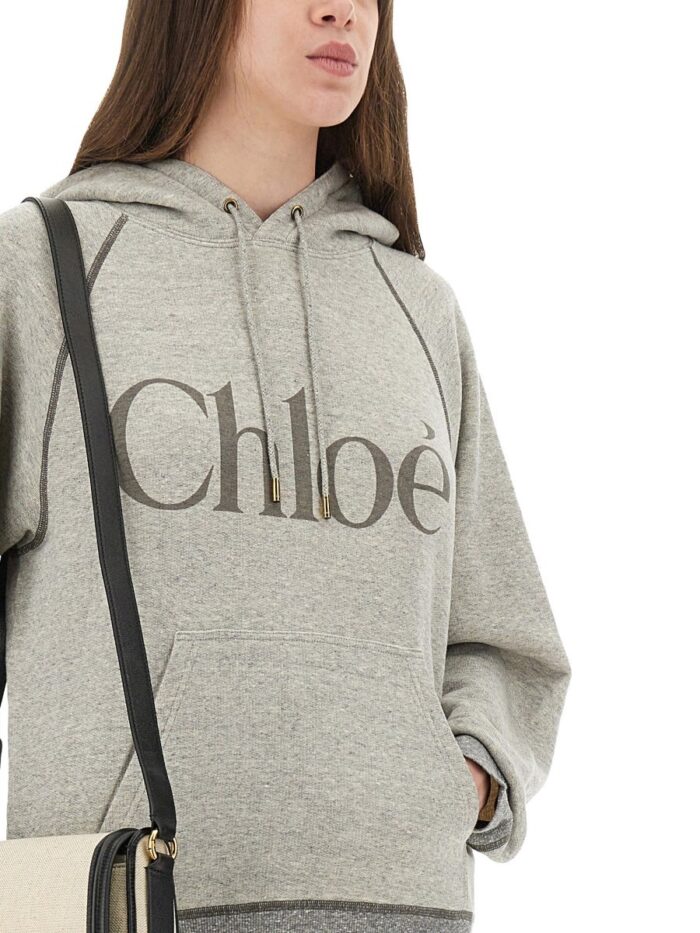 chloÉ oversized logo hoodie CHLOÉ OVERSIZED LOGO HOODIE