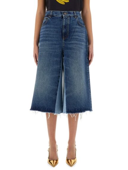 CHLOE' PATCHWORK DENIM BERMUDA SHORTS