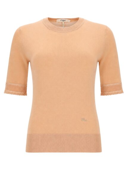 CHLOÉ PULLOVER A MANICHE CORTE IN MAGLIA DI LANA