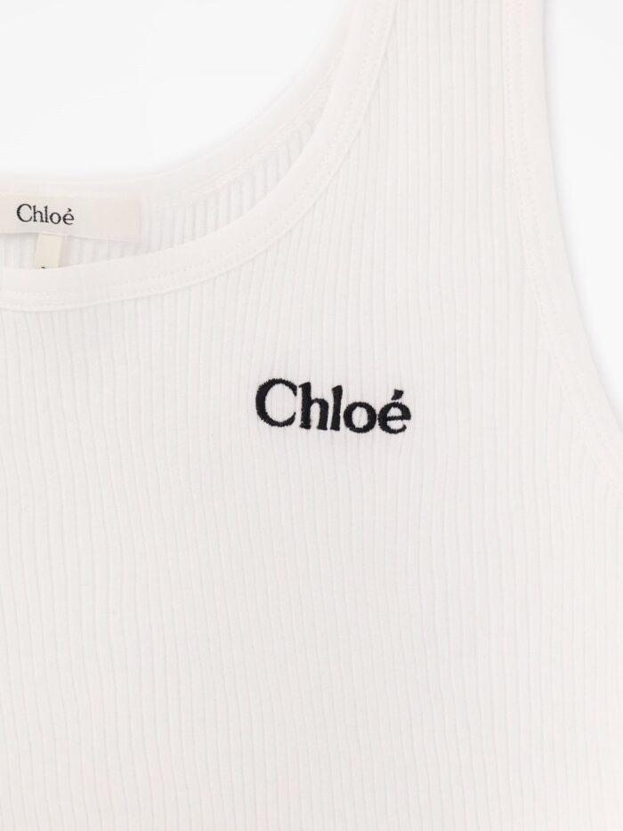CHLOE' Ribbed Cotton Tank Top