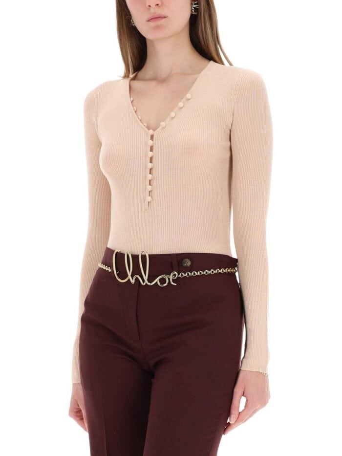 CHLOÉ RIBBED KNIT WITH BUTTONS