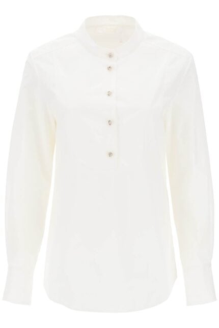 CHLOE' Shirt With Knotted Gold Buttons