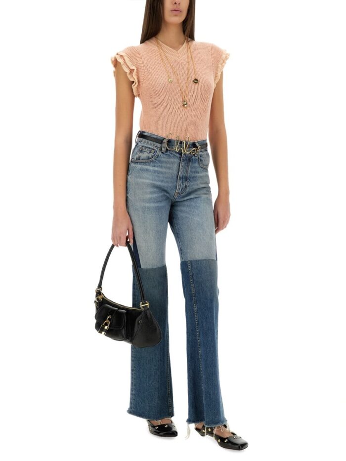 CHLOE' SHORT-SLEEVED WOOL KNIT TOP