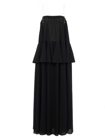 CHLOÉ SILK GEORGETTE LONG DRESS