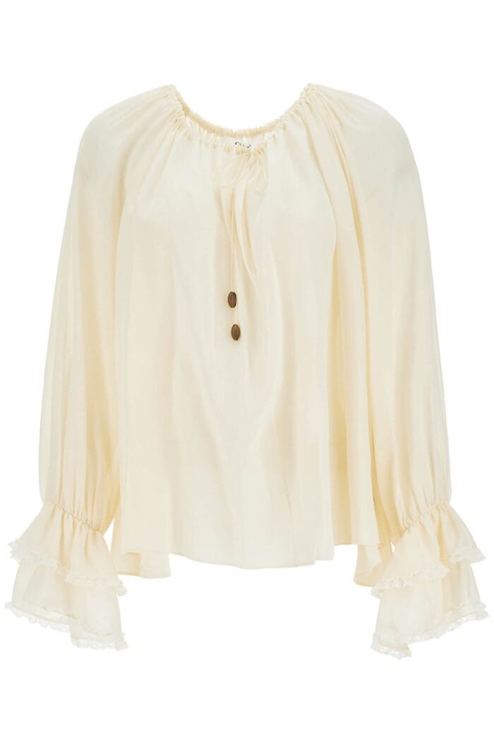 CHLOE' Silk Ruffled Blouse