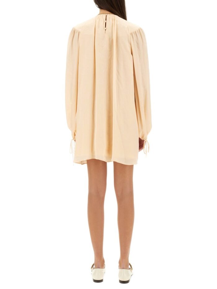 CHLOE' SILK SHIRRED MINI DRESS