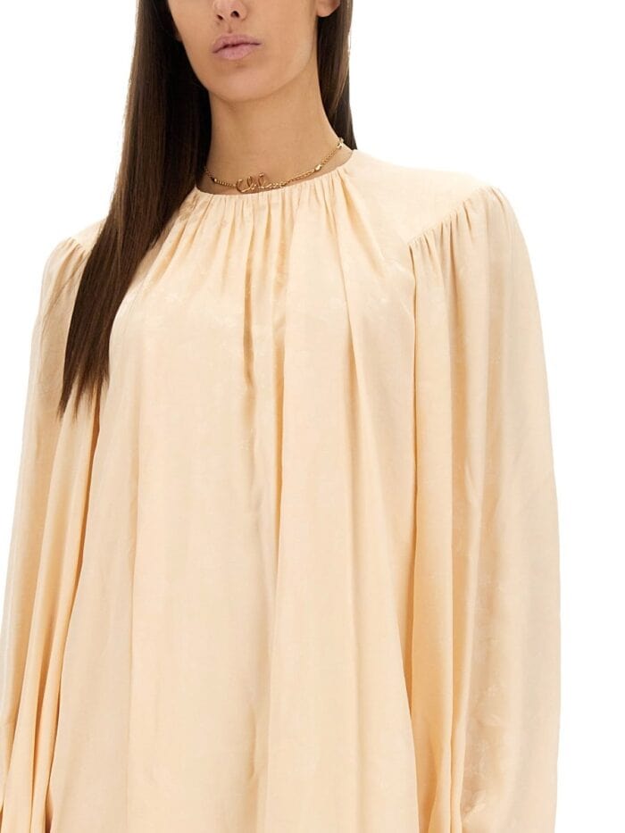 CHLOE' SILK SHIRRED MINI DRESS
