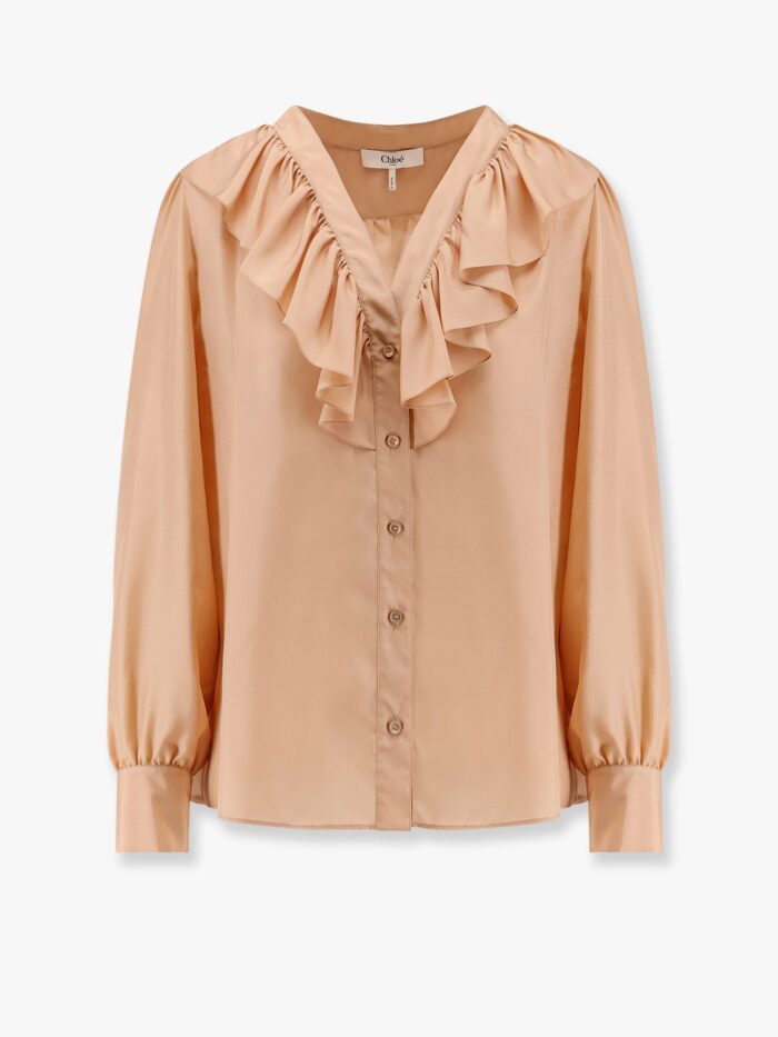 CHLOE' Silk Shirt With Rouches