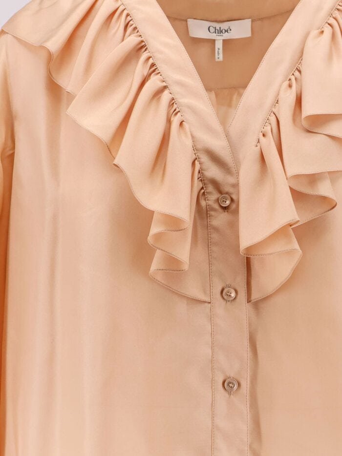 CHLOE' Silk Shirt With Rouches