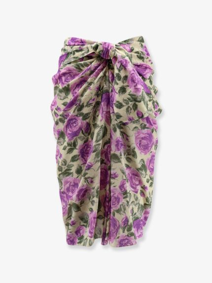 CHLOE' Silk Skirt With Multicolor Print