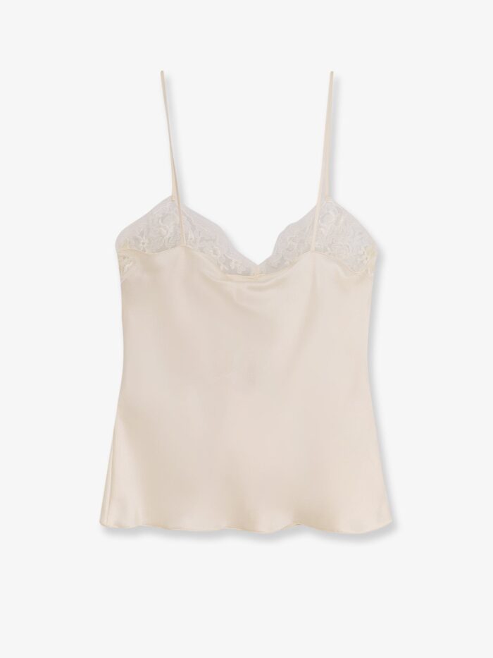 chloe' silk top with lace detail CHLOE' Silk Top With Lace Detail