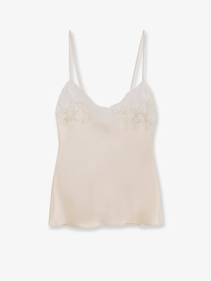 CHLOE' Silk Top With Lace Detail