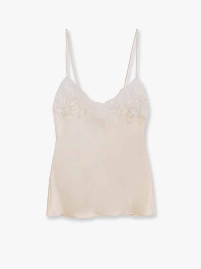 chloe' silk top with lace detail CHLOE' Silk Top With Lace Detail