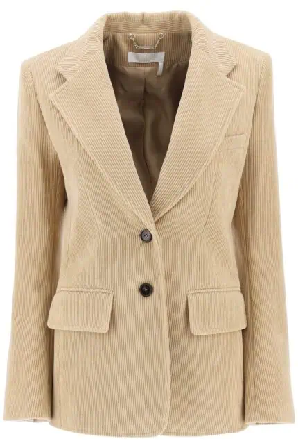 CHLOE' Single-breasted Blazer In Corduroy